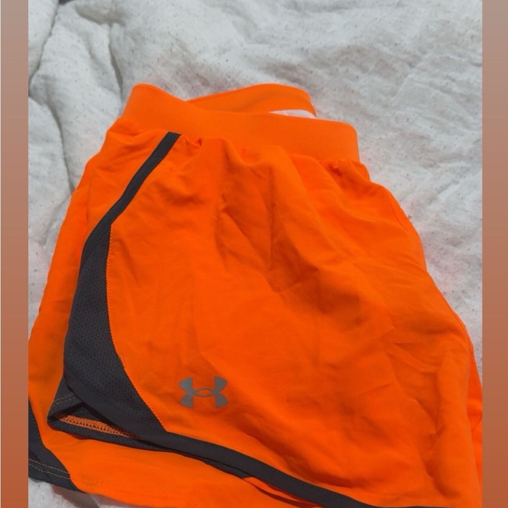 S/M Under Armour Women’s Bright Orange and Dark Gray Athletic Shorts